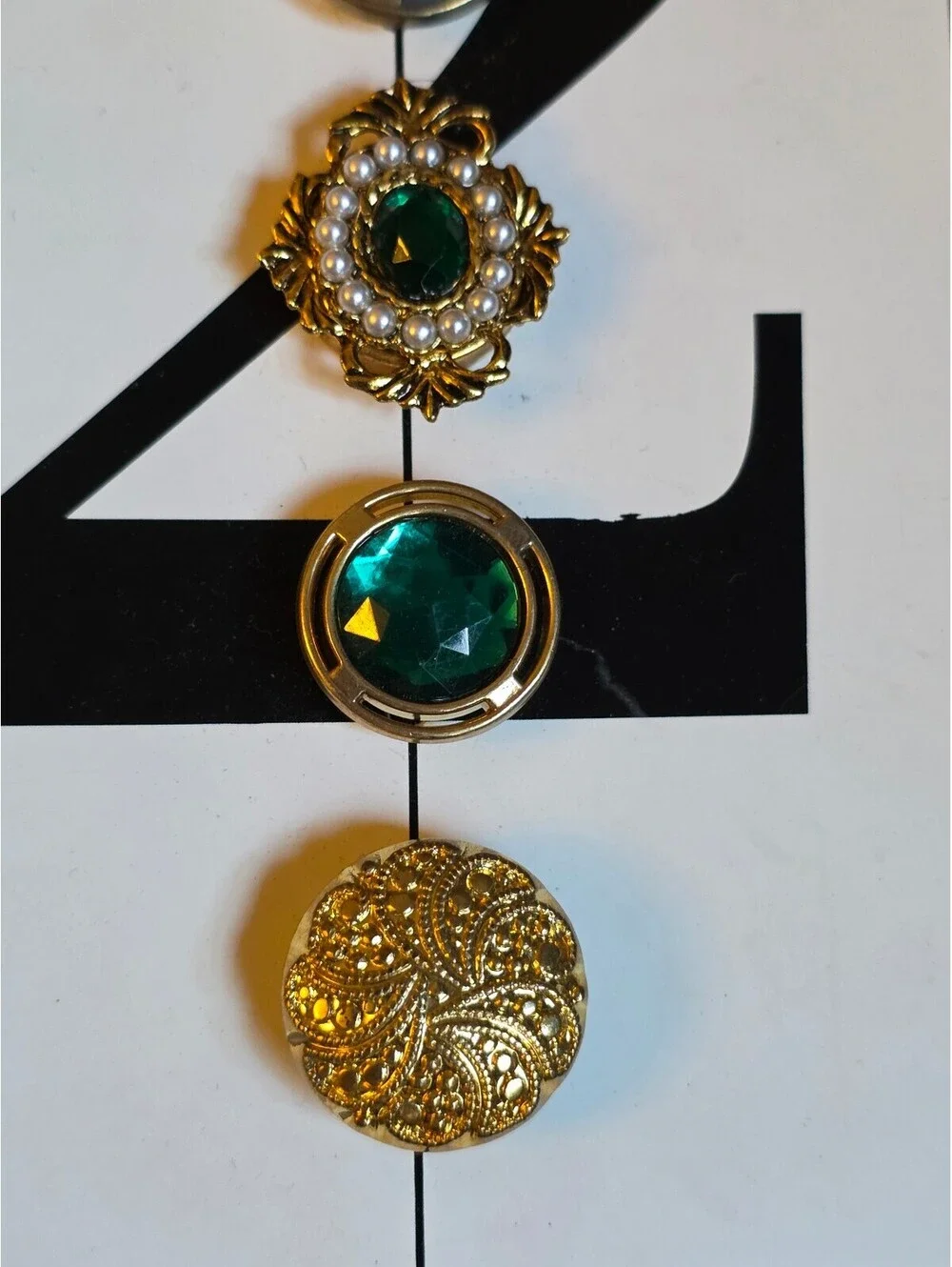 Vintage NONY New York Button Covers Set-6  Bold fancy Statement